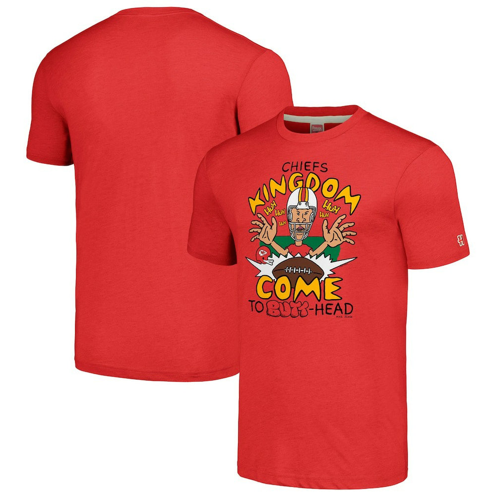 Kansas City Chiefs NFL x Homage x Beavis and Butt-Head Unisex Tri-Blend T-Shirt – Red - NFL