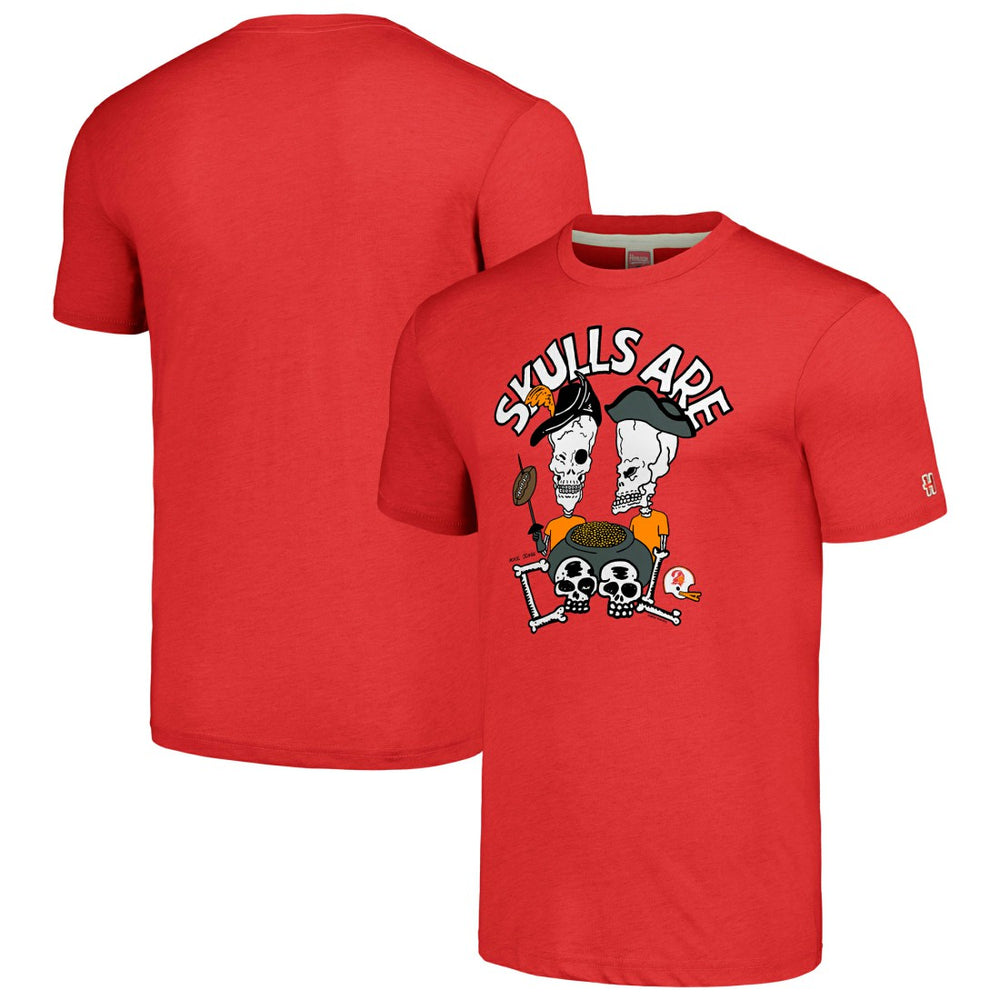 Tampa Bay Buccaneers NFL x Homage x Beavis and Butt-Head Unisex Tri-Blend T-Shirt – Red - NFL