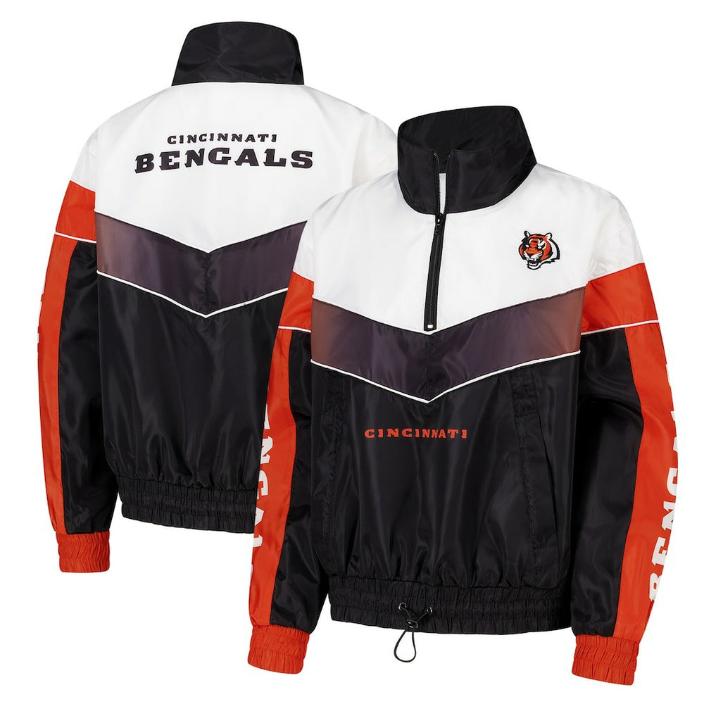 Cincinnati Bengals The Wild Collective Women's 1/4 Zip Track Jacket - Black - NFL