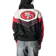 San Francisco 49ers The Wild Collective Women's 1/4 Zip Track Jacket - Black - NFL