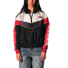 San Francisco 49ers The Wild Collective Women's 1/4 Zip Track Jacket - Black - NFL