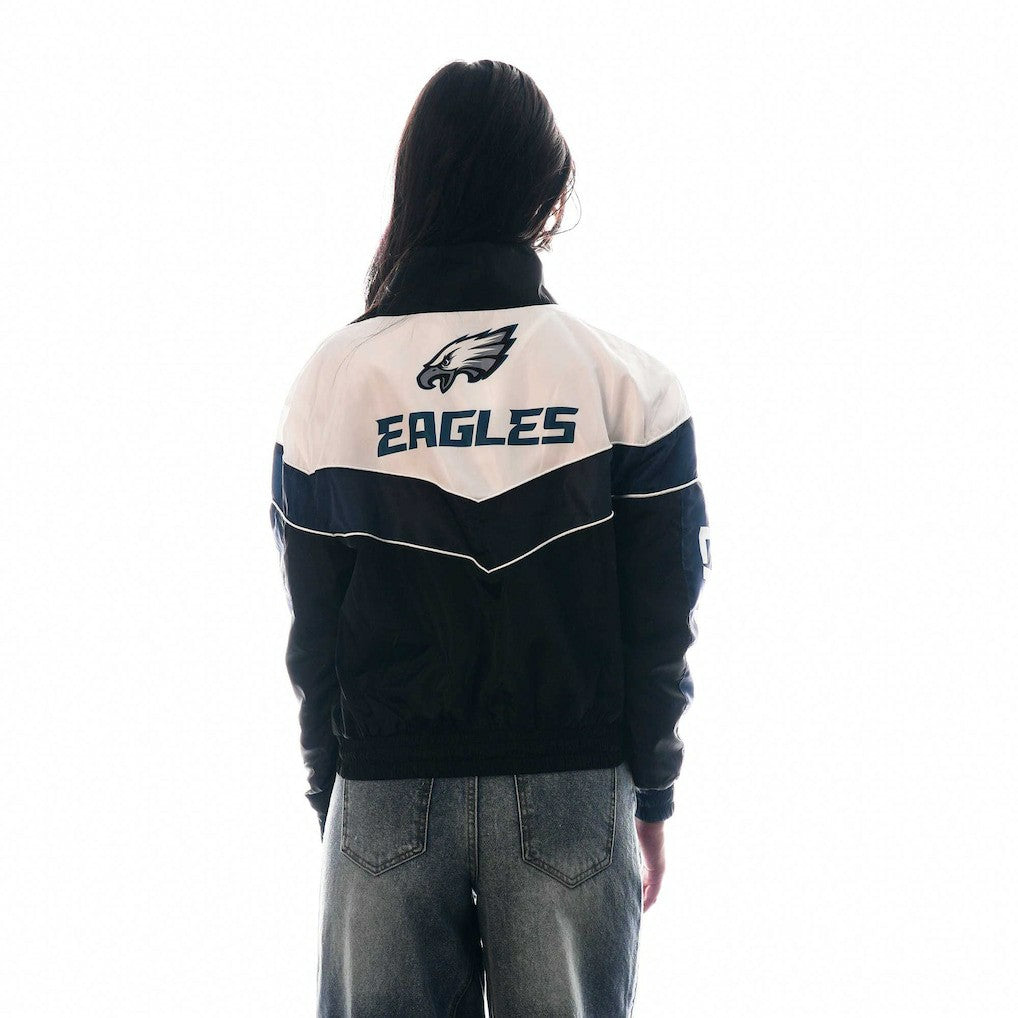 Philadelphia Eagles The Wild Collective Women's 1/4 Zip Track Jacket - Black - NFL