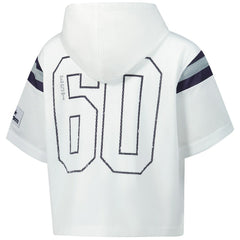 Dallas Cowboys The Wild Collective Women's Mesh Short Sleeve Hoodie T-Shirt - White - NFL