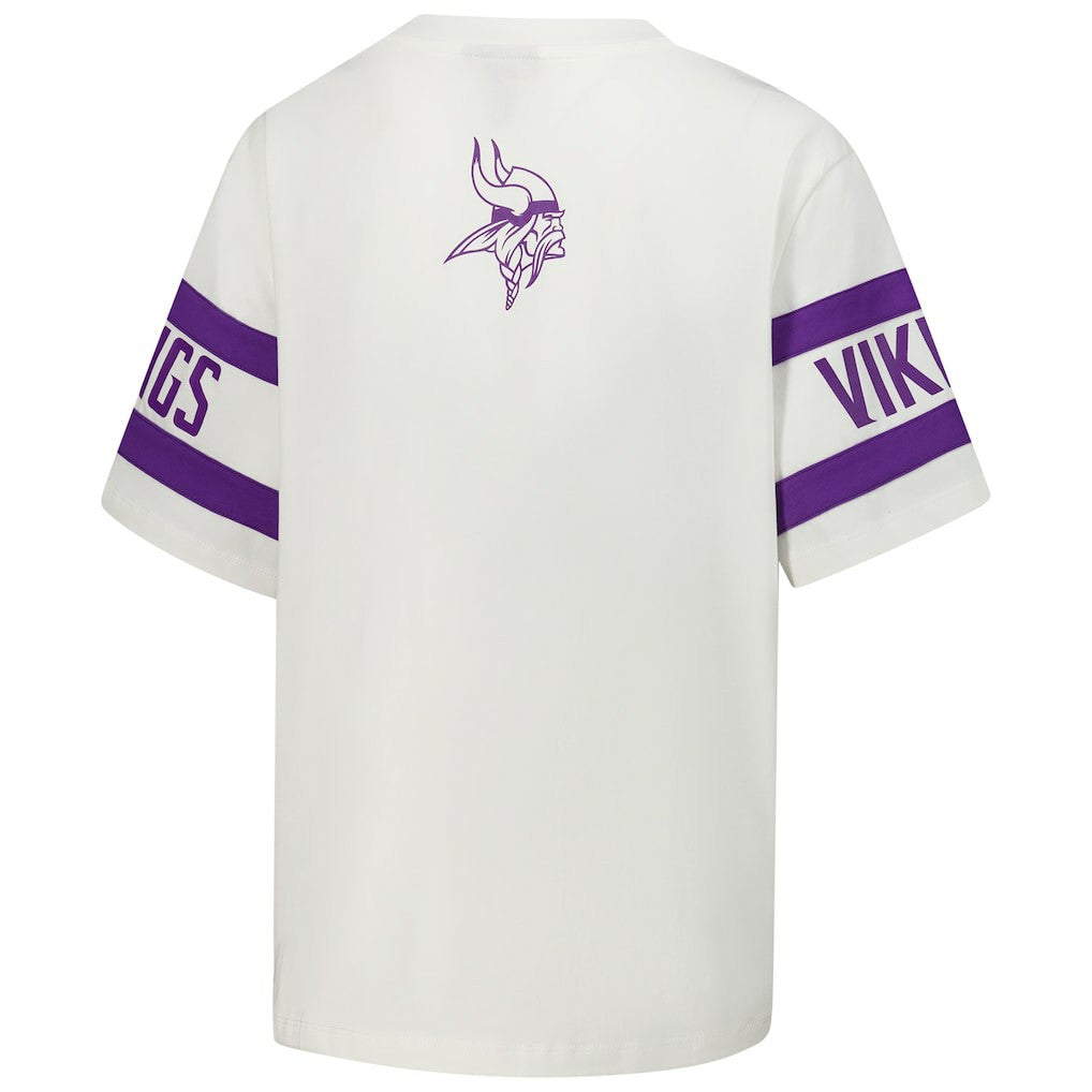 Minnesota Vikings The Wild Collective Women's Drop Shoulder T-Shirt - White - NFL