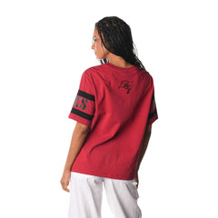 Tampa Bay Buccaneers The Wild Collective Women's Drop Shoulder T-Shirt - Red - NFL