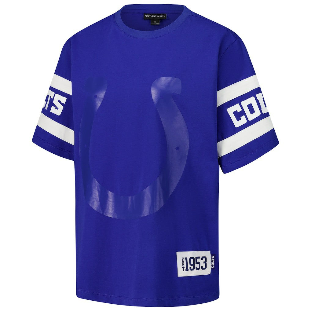 Indianapolis Colts The Wild Collective Women's Drop Shoulder T-Shirt - Royal - NFL