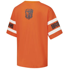 Cleveland Browns The Wild Collective Women's Drop Shoulder T-Shirt - Orange - NFL