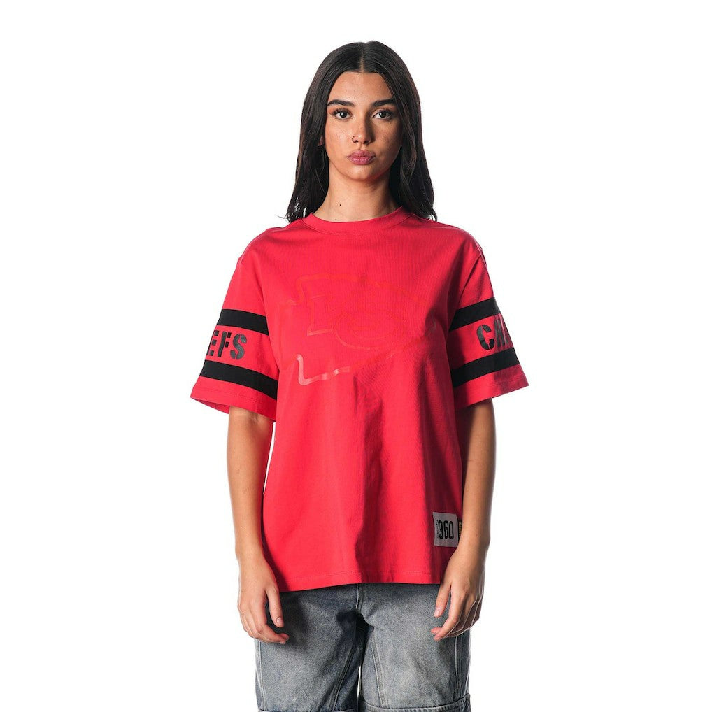 Kansas City Chiefs The Wild Collective Women's Drop Shoulder T-Shirt - Red - NFL
