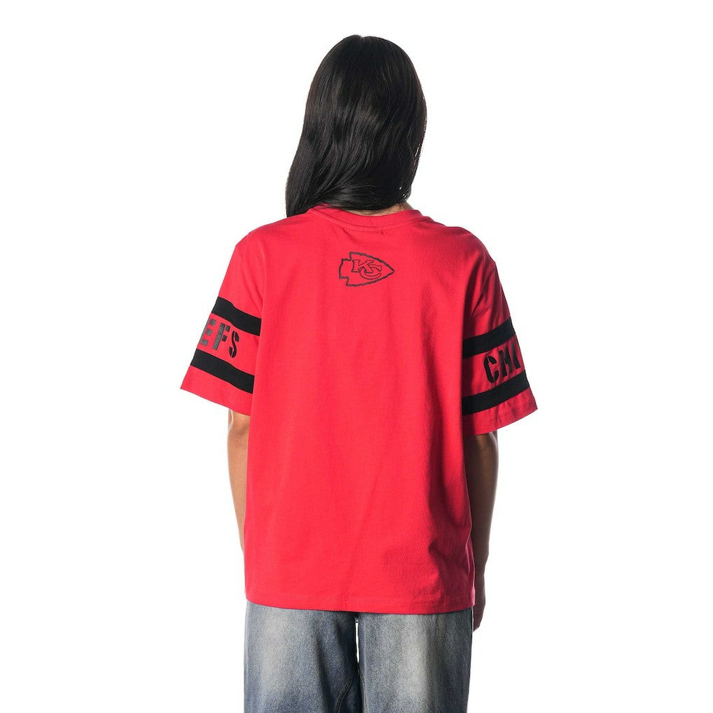 Kansas City Chiefs The Wild Collective Women's Drop Shoulder T-Shirt - Red - NFL