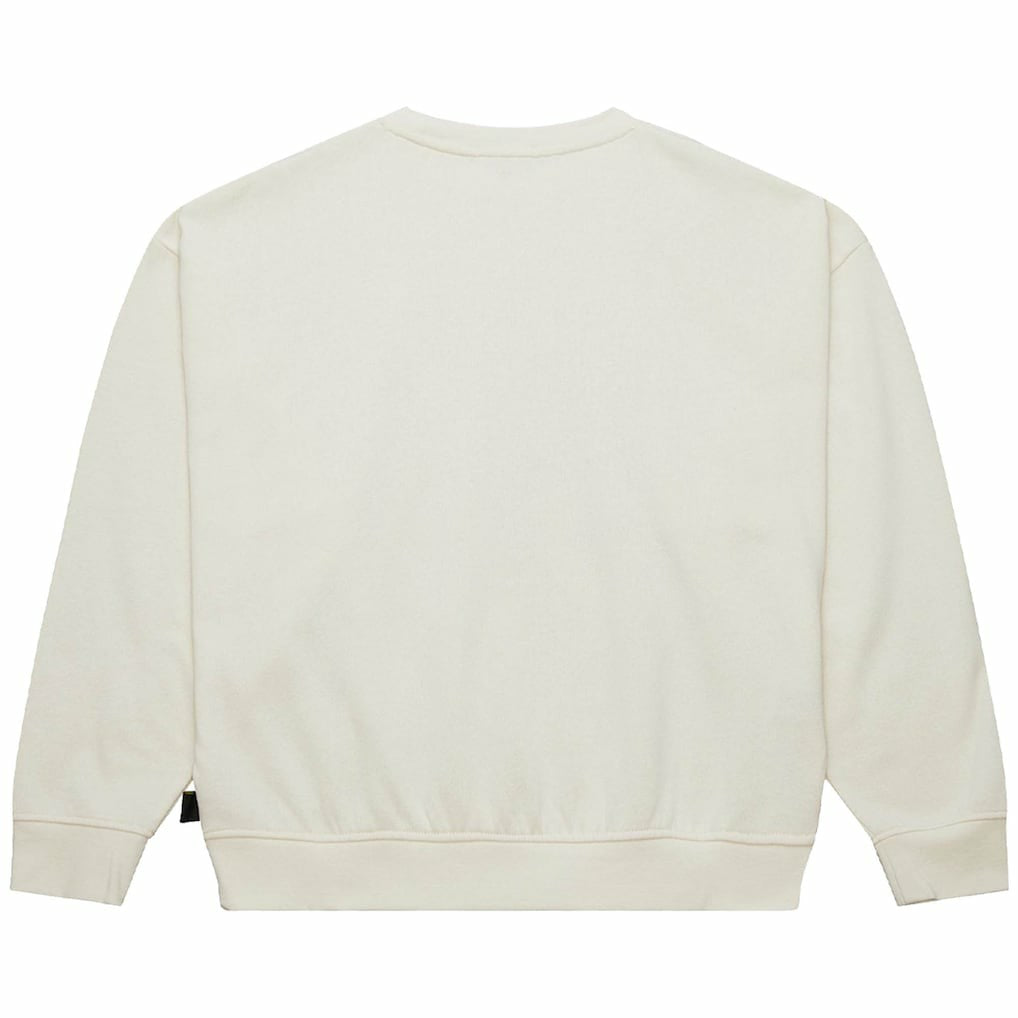New York Jets Women's Throwback Logo 3.0 Pullover Sweatshirt - Cream - Mitchell & Ness