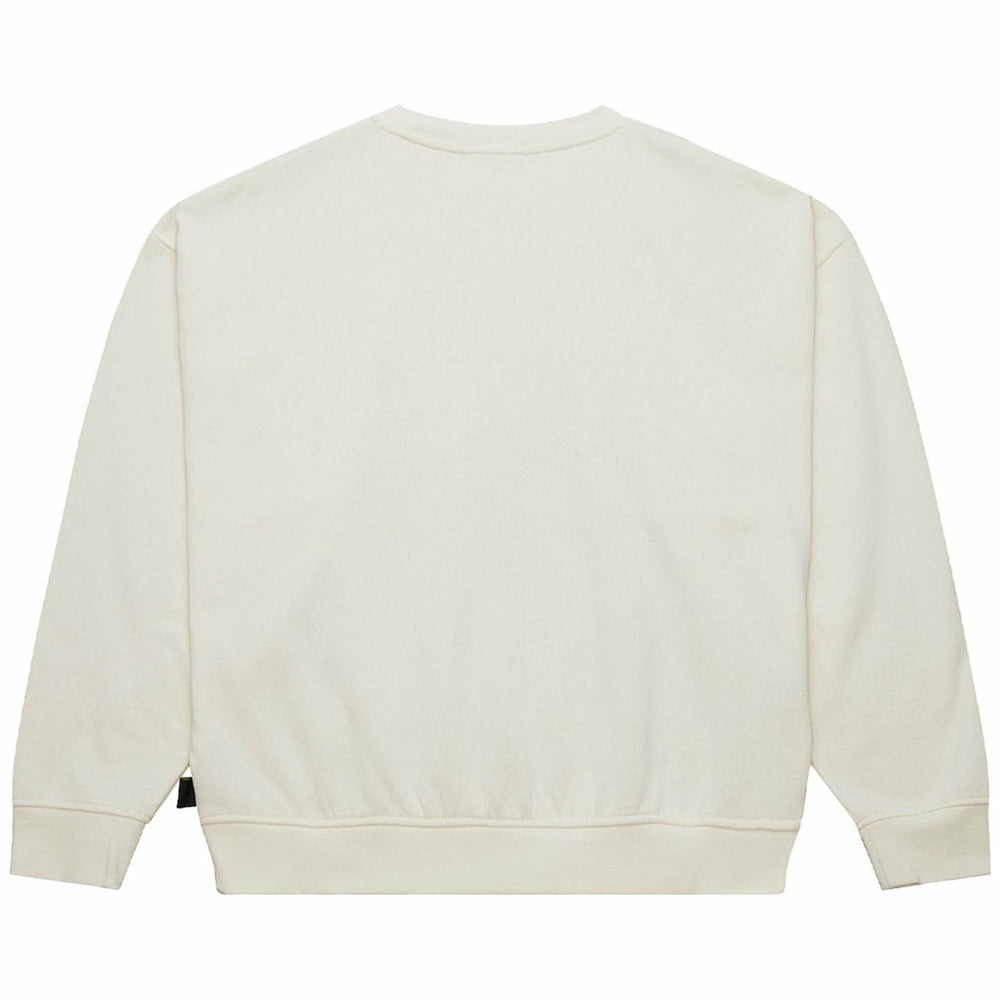 New York Jets Women's Throwback Logo 3.0 Pullover Sweatshirt - Cream - Mitchell & Ness