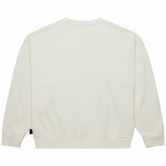 New York Jets Women's Throwback Logo 3.0 Pullover Sweatshirt - Cream - Mitchell & Ness