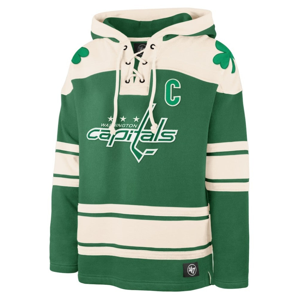 Alexander Ovechkin Washington Capitals '47 St. Patrick's Day Player Name & Number Lacer Pullover Hoodie - Kelly Green | 47 brand sale