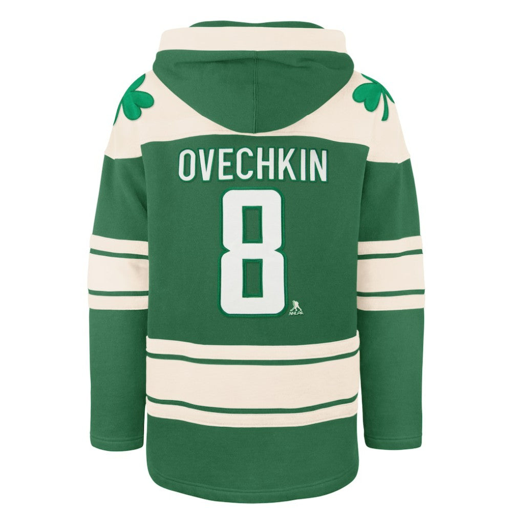Alexander Ovechkin Washington Capitals '47 St. Patrick's Day Player Name & Number Lacer Pullover Hoodie - Kelly Green | 47 brand sale