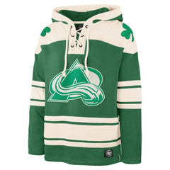 Nathan MacKinnon Colorado Avalanche '47 St. Patrick's Day Player Name & Number Lacer Pullover Hoodie - Kelly Green | 47 brand sale