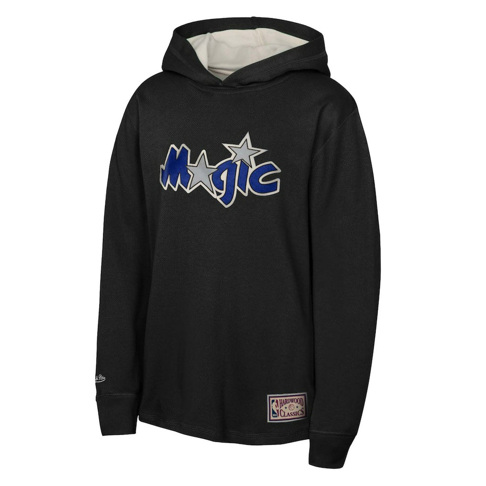 Mitchell & Ness Orlando Magic Youth Hardwood Classics Lightweight Thermal Long Sleeve Hoodie T-Shirt Black