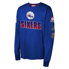Mitchell & Ness Philadelphia 76ers Youth Hardwood Classics All Over Long Sleeve T-Shirt Royal