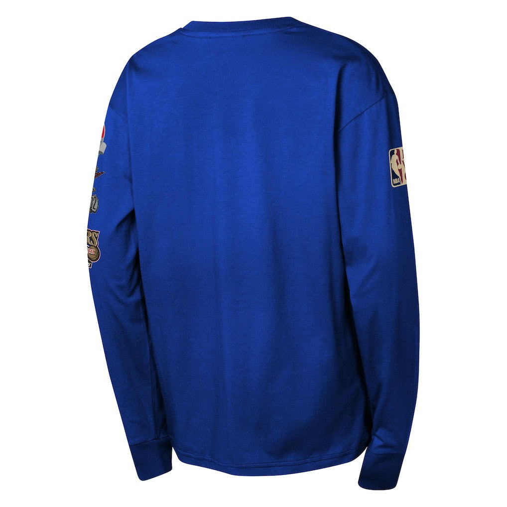 Mitchell & Ness Philadelphia 76ers Youth Hardwood Classics All Over Long Sleeve T-Shirt Royal