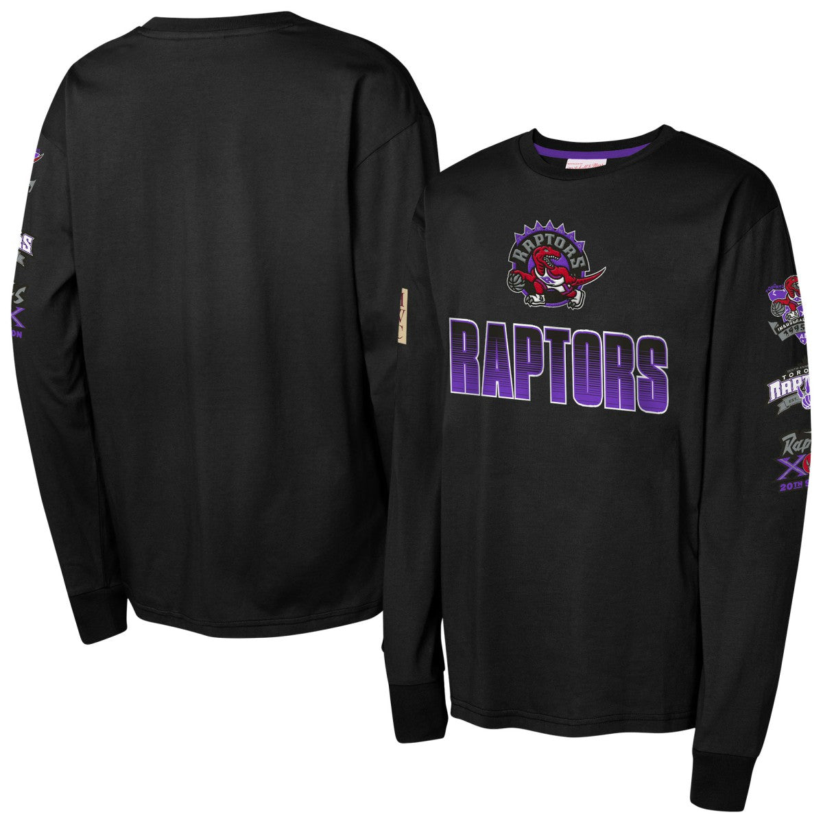 Mitchell & Ness Toronto Raptors Youth Hardwood Classics All Over Long Sleeve T-Shirt Black