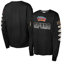 Mitchell & Ness San Antonio Spurs Youth Hardwood Classics All Over Long Sleeve T-Shirt Black