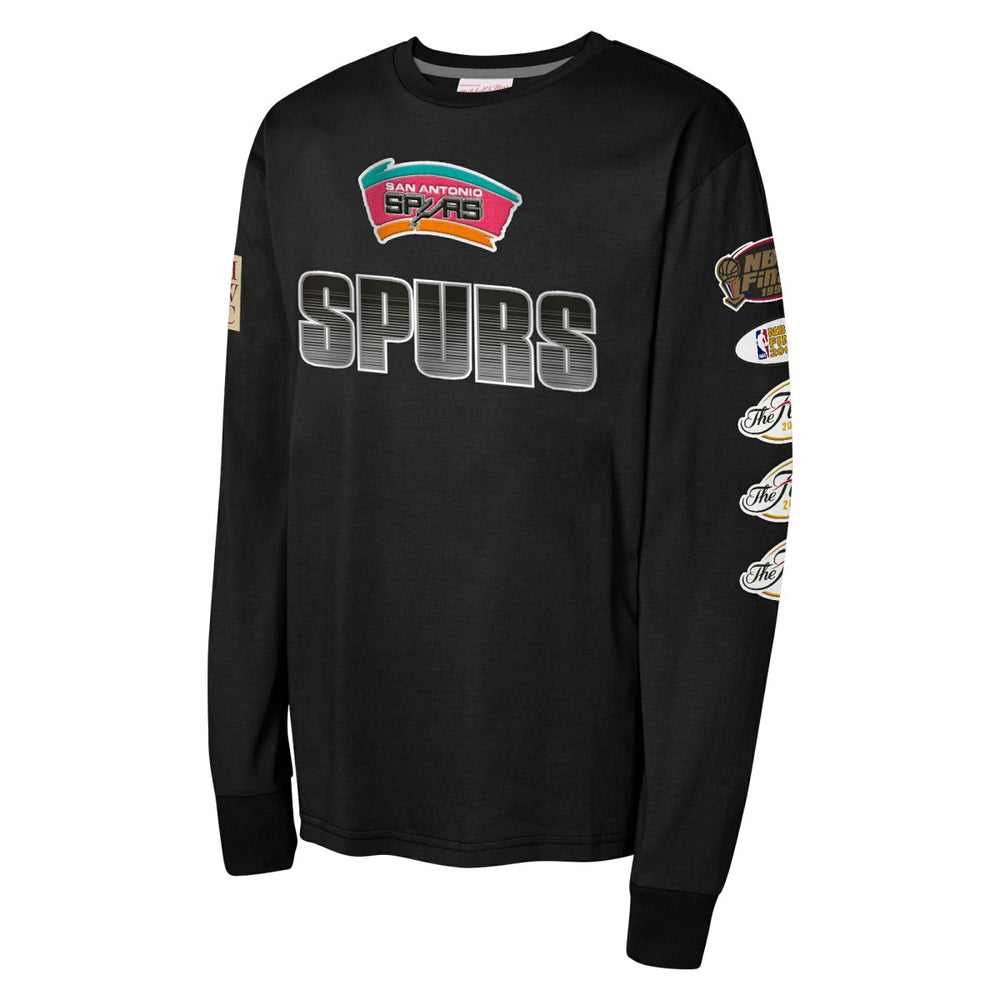 Mitchell & Ness San Antonio Spurs Youth Hardwood Classics All Over Long Sleeve T-Shirt Black