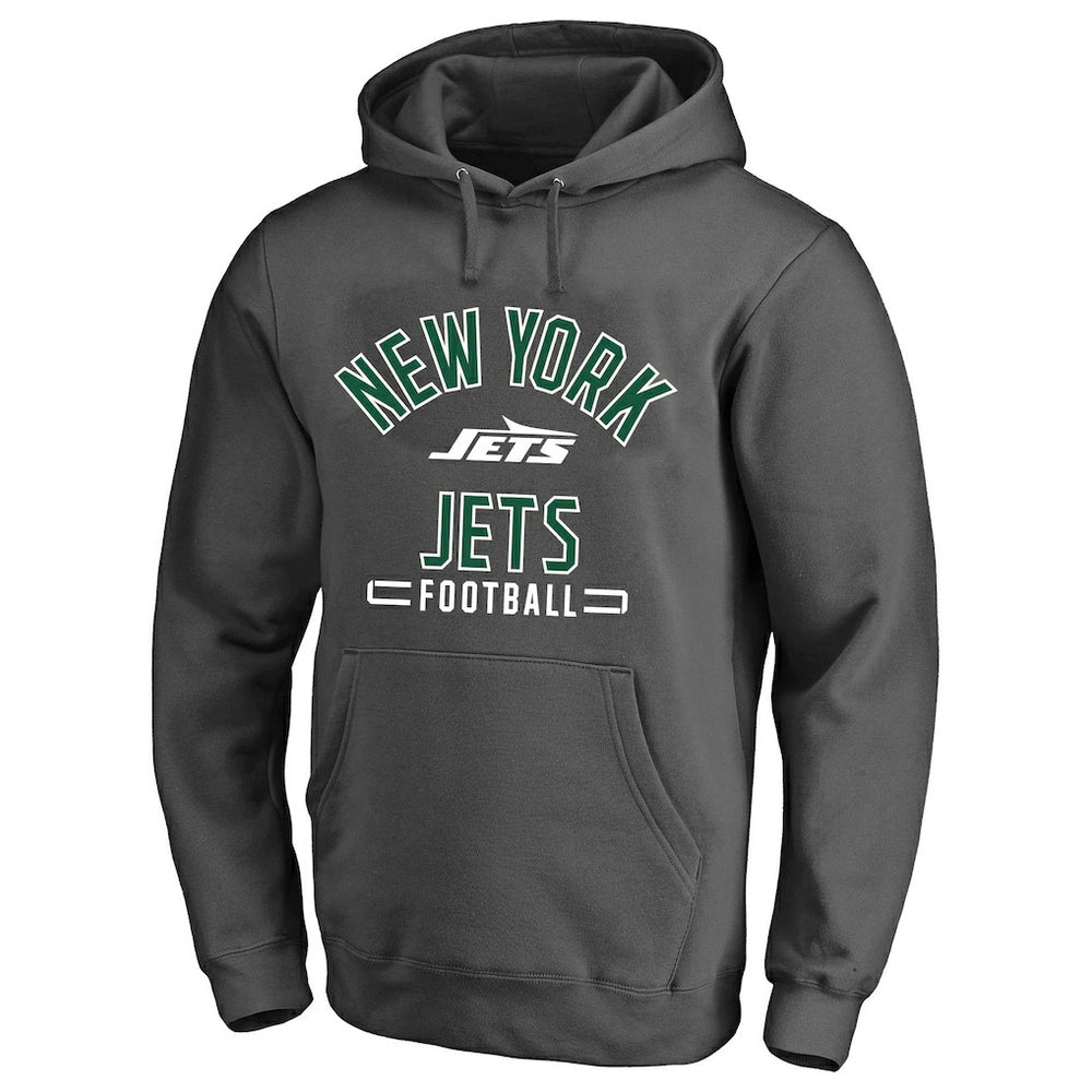 New York Jets Big & Tall Pullover Hoodie - Heather Charcoal - Fanatics