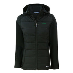 New York Jets Cutter & Buck Women's Primary Logo Evoke Hybrid Eco Softshell Recycled Full-Zip Hoodie Jacket - Black - NFL