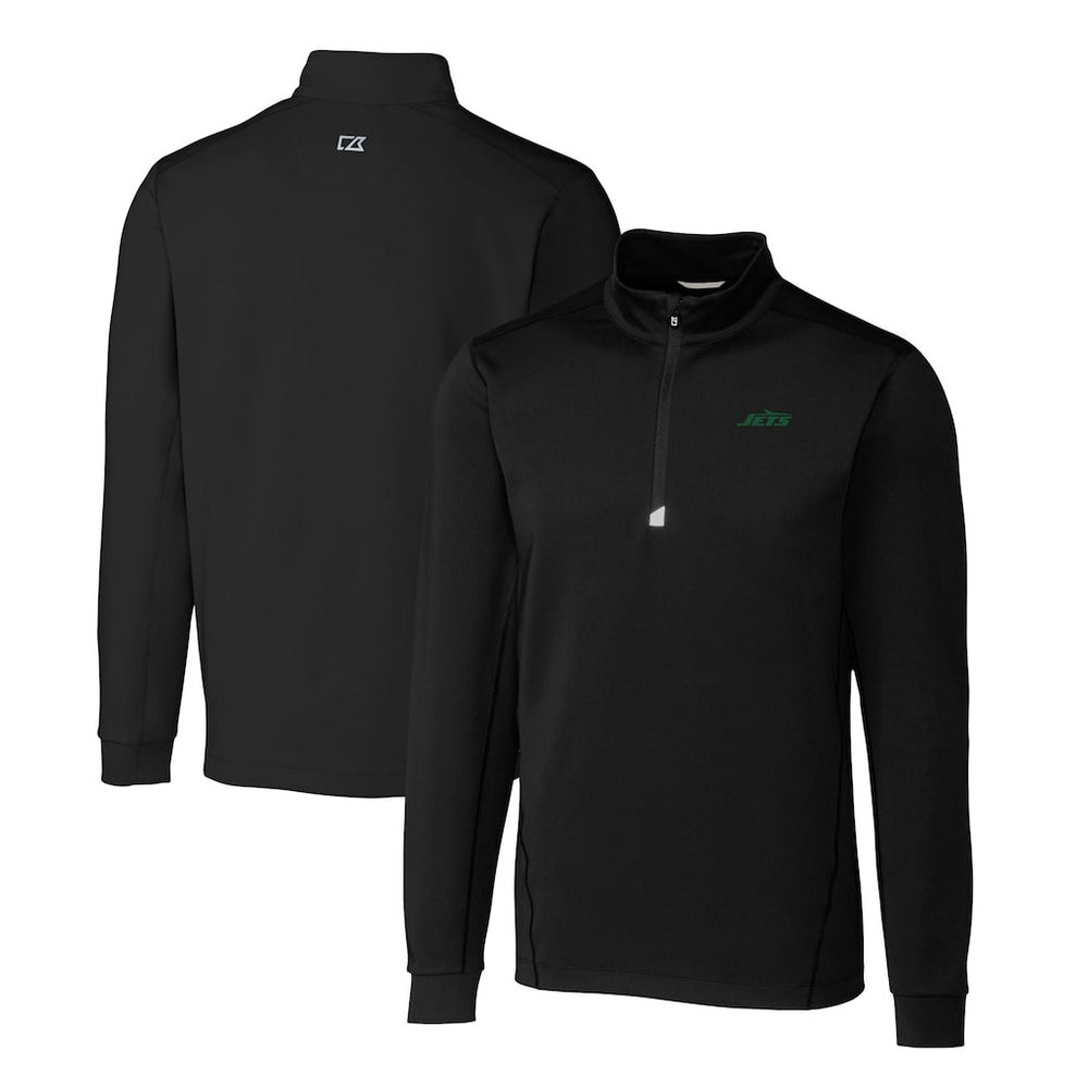 New York Jets Cutter & Buck Primary Logo Traverse Stretch Quarter-Zip Top - Black - NFL
