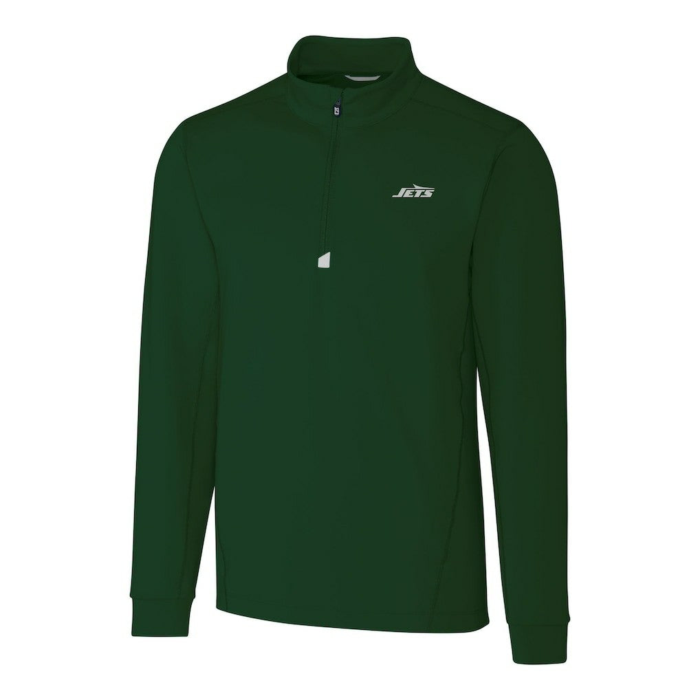 New York Jets Cutter & Buck Primary Logo Traverse Stretch Quarter-Zip Top - Hunter Green - NFL