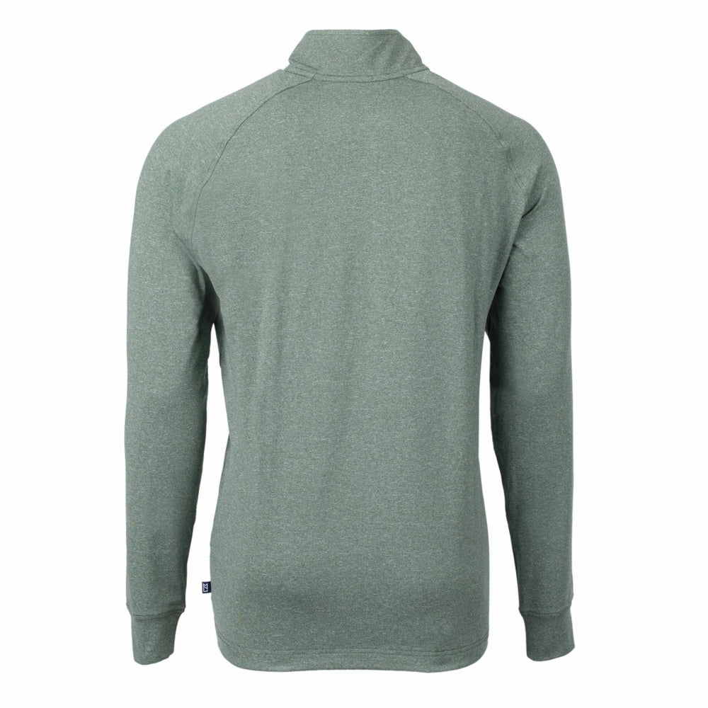 New York Jets Cutter & Buck Primary Logo Adapt Eco Knit Quarter-Zip Top - Heather Green - NFL