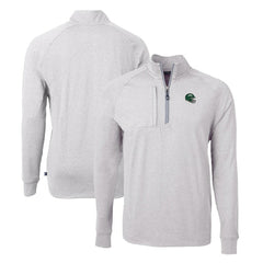 New York Jets Cutter & Buck Helmet Adapt Eco Knit Quarter-Zip Top - Heather Gray - NFL