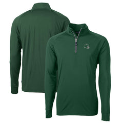 New York Jets Cutter & Buck Helmet Adapt Eco Knit Stretch Recycled Quarter-Zip Top - Hunter Green - NFL
