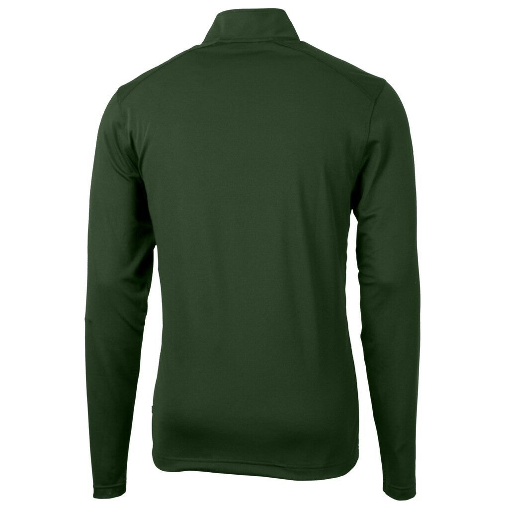 New York Jets Cutter & Buck Primary Logo Virtue Eco Pique Recycled Quarter-Zip Pullover Top - Hunter Green - NFL