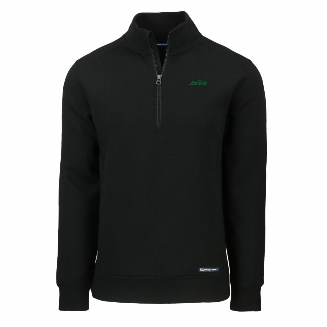 New York Jets Cutter & Buck Primary Logo Roam Eco Recycled Quarter-Zip Pullover Top - Black - NFL