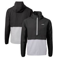 New York Jets Cutter & Buck Monochromatic Logo Charter Eco Recycled Half-Zip Anorak Jacket - Black/Gray - NFL