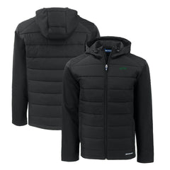 New York Jets Cutter & Buck Primary Logo Evoke Hybrid Eco Softshell Recycled Full-Zip Hooded Jacket - Black - NFL