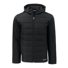 New York Jets Cutter & Buck Primary Logo Evoke Hybrid Eco Softshell Recycled Full-Zip Hooded Jacket - Black - NFL
