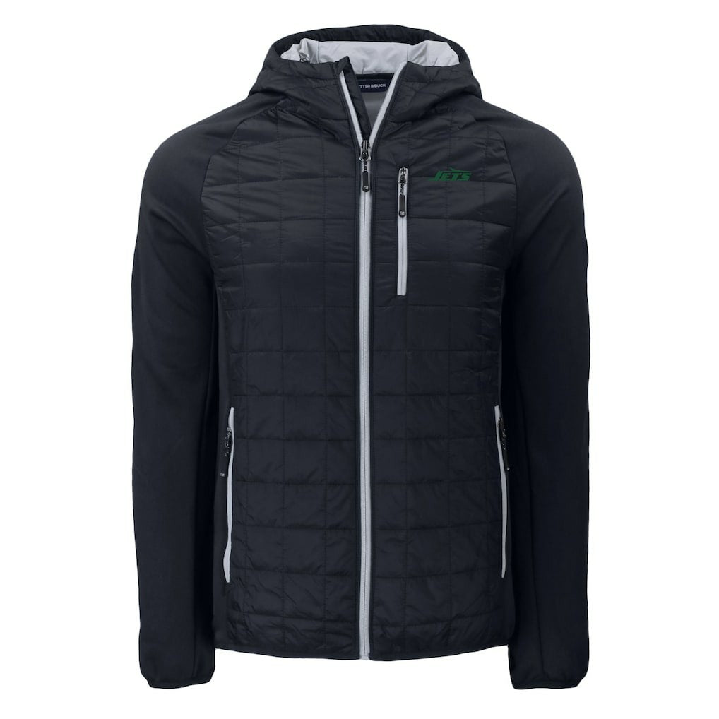 New York Jets Cutter & Buck Primary Logo Rainier PrimaLoft Eco Full-Zip Hybrid Jacket - Black - NFL