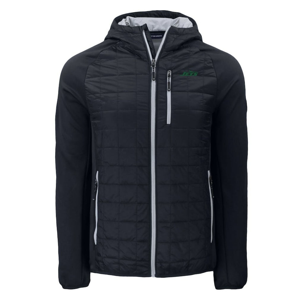 New York Jets Cutter & Buck Primary Logo Rainier PrimaLoft Eco Full-Zip Hybrid Jacket - Black - NFL