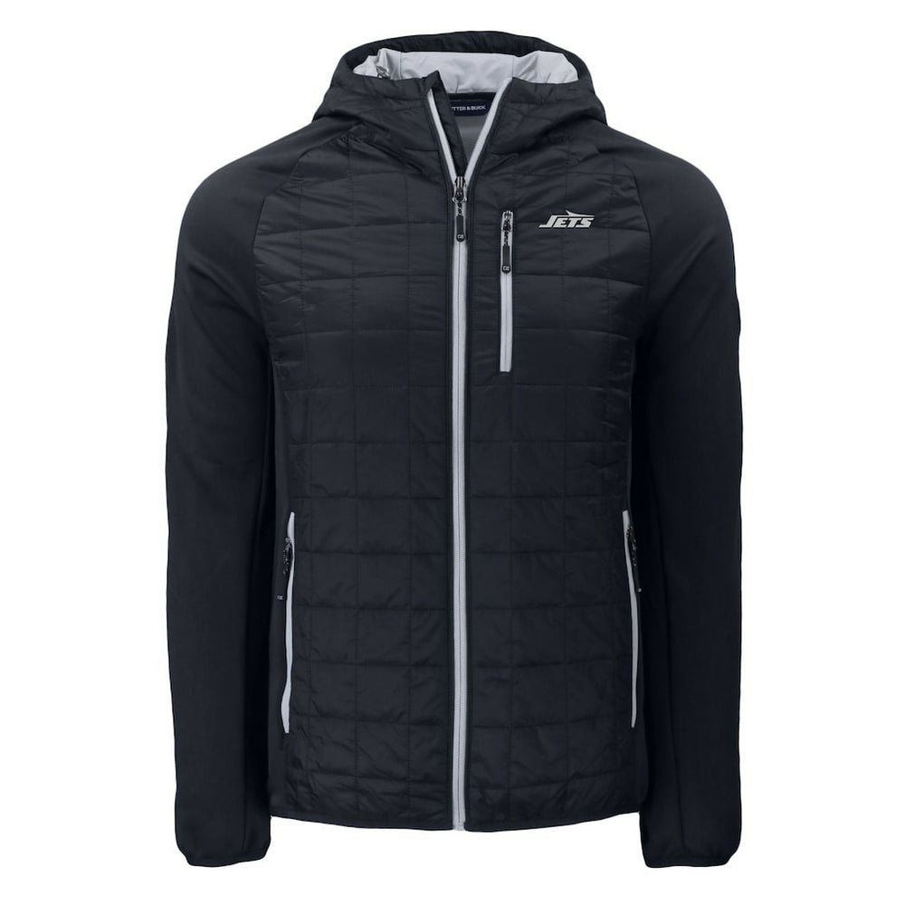 New York Jets Cutter & Buck Monochromatic Logo Rainier PrimaLoft Eco Full-Zip Hybrid Jacket - Black - NFL