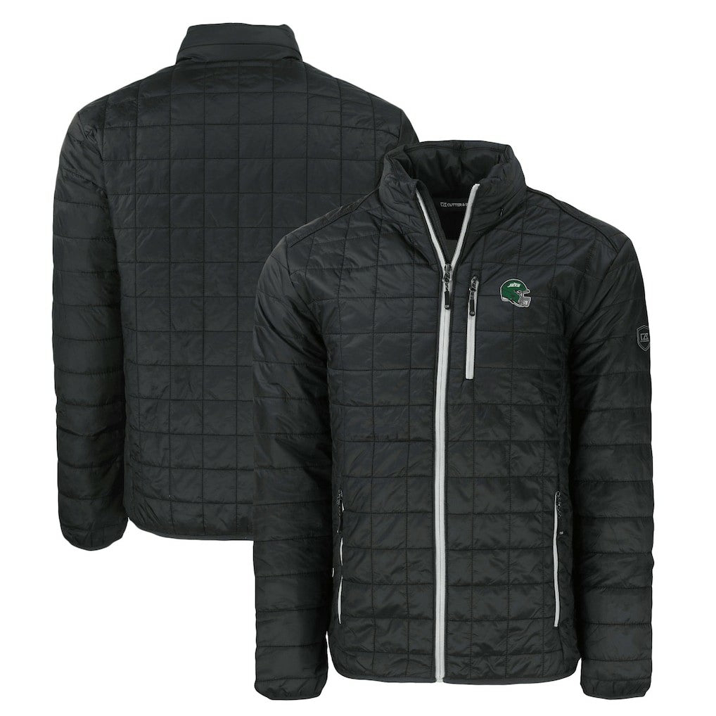 New York Jets Cutter & Buck Big & Tall Helmet Rainier PrimaLoft Eco Insulated Full-Zip Puffer Jacket - Black - NFL