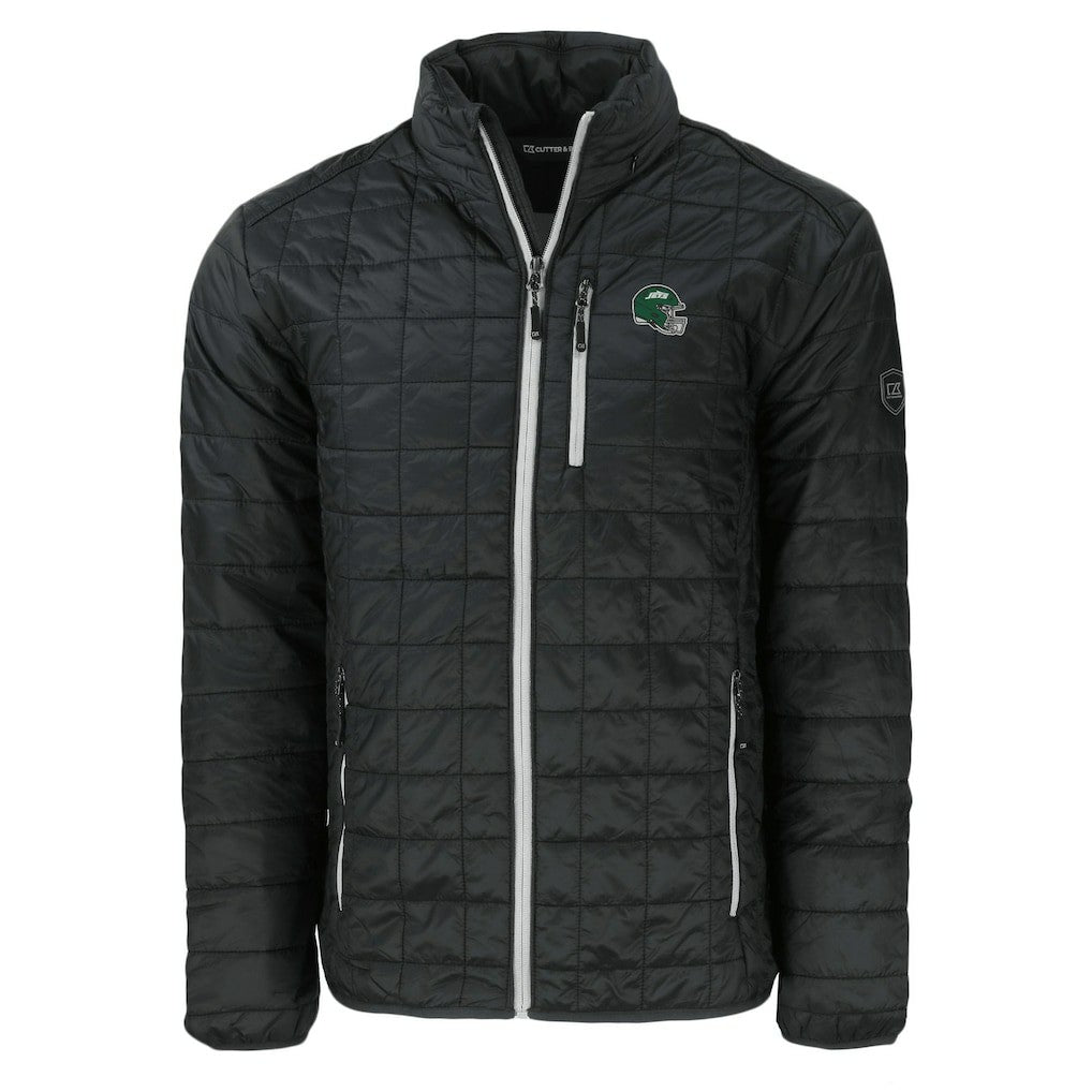 New York Jets Cutter & Buck Big & Tall Helmet Rainier PrimaLoft Eco Insulated Full-Zip Puffer Jacket - Black - NFL
