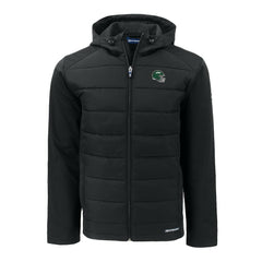New York Jets Cutter & Buck Big & Tall Helmet Evoke Hybrid Eco Softshell Recycled Full-Zip Hoodie Jacket - Black - NFL