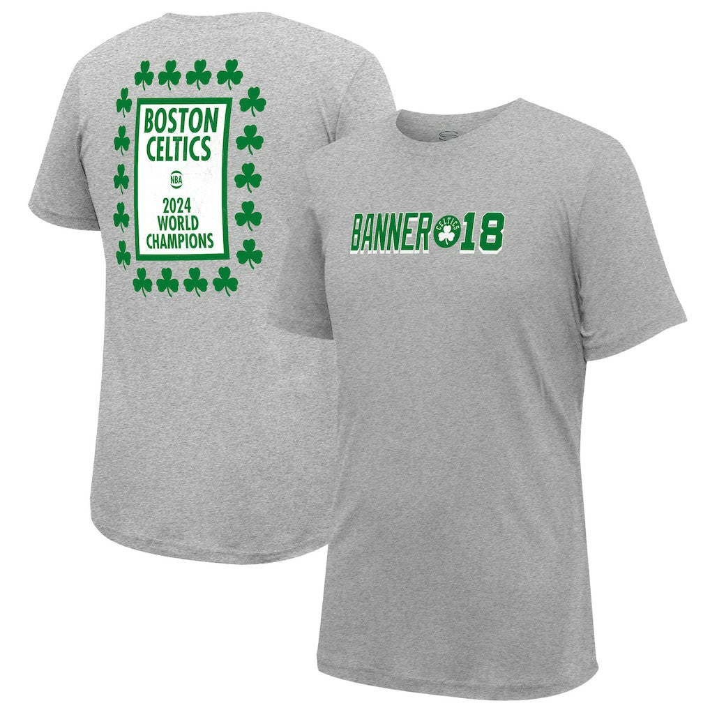 Boston Celtics Stadium Essentials 18-Time NBA Finals Champions Banner 18 Forever T-Shirt Heather Gray