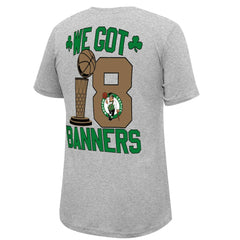 Boston Celtics Stadium Essentials 18-Time NBA Finals Champions We Got 18 Banners T-Shirt Heather Gray