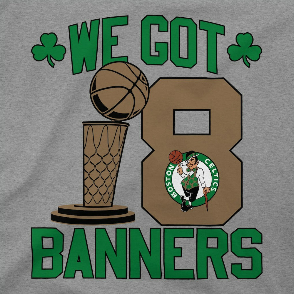 Boston Celtics Stadium Essentials 18-Time NBA Finals Champions We Got 18 Banners T-Shirt Heather Gray