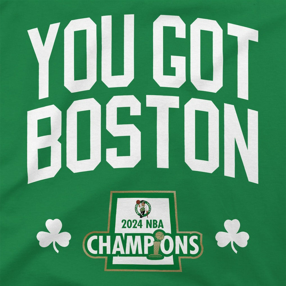 Boston Celtics Stadium Essentials 2024 NBA Finals Champions 18 Banners T-Shirt - Kelly Green
