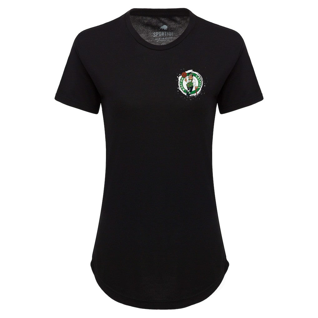 Boston Celtics Sportiqe Women's 2024 NBA Finals Champions King of the Court Phoebe Tri-Blend T-Shirt Black