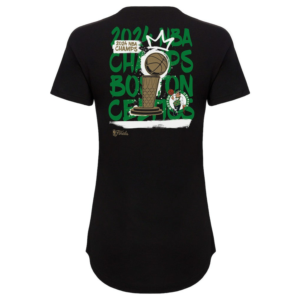 Boston Celtics Sportiqe Women's 2024 NBA Finals Champions King of the Court Phoebe Tri-Blend T-Shirt Black