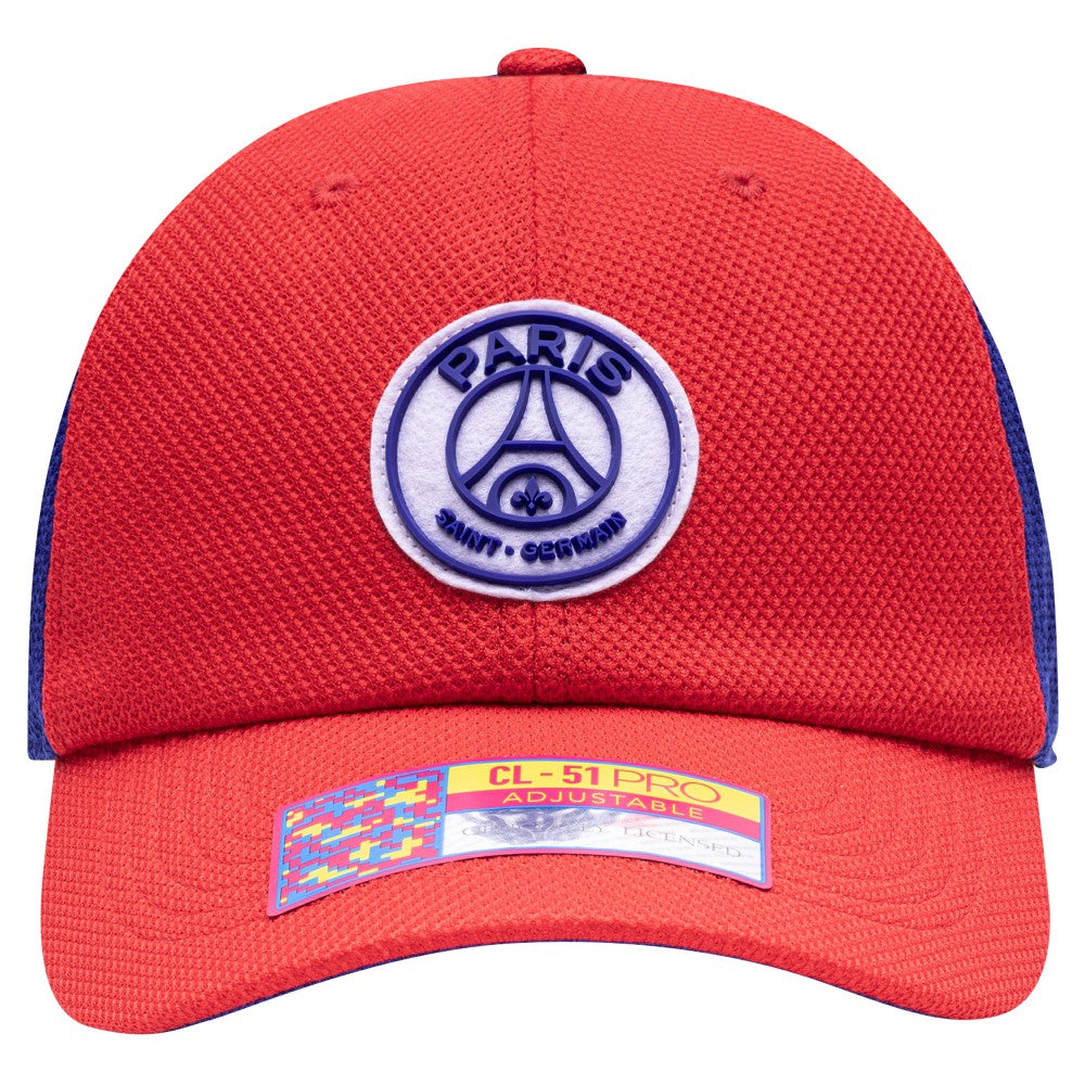 Paris Saint-Germain Fan Ink Male Adult Striker Adjustable Hat Red/Navy